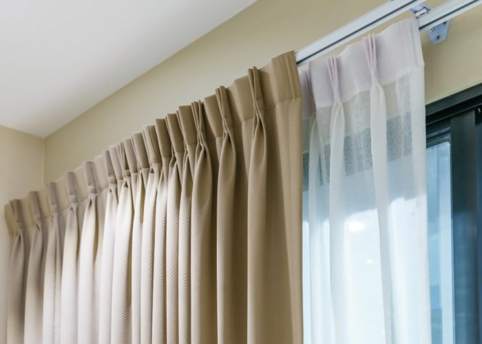 Beautiful,Curtains,With,Ring-Top,Rail,,Curtain,Interior,Decoration,In,Living